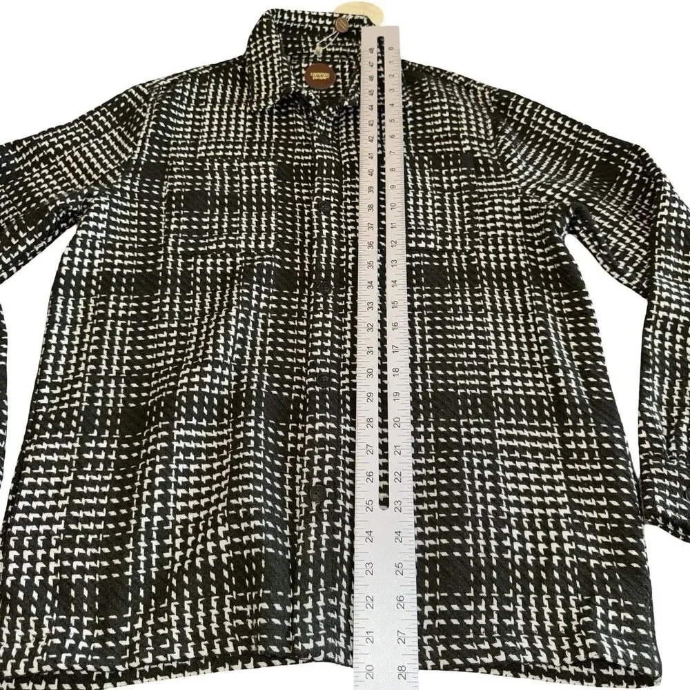 Common People Shirt Jacket Medium Green Granby Luxe Hybrid Plaid Heavyweight NWT